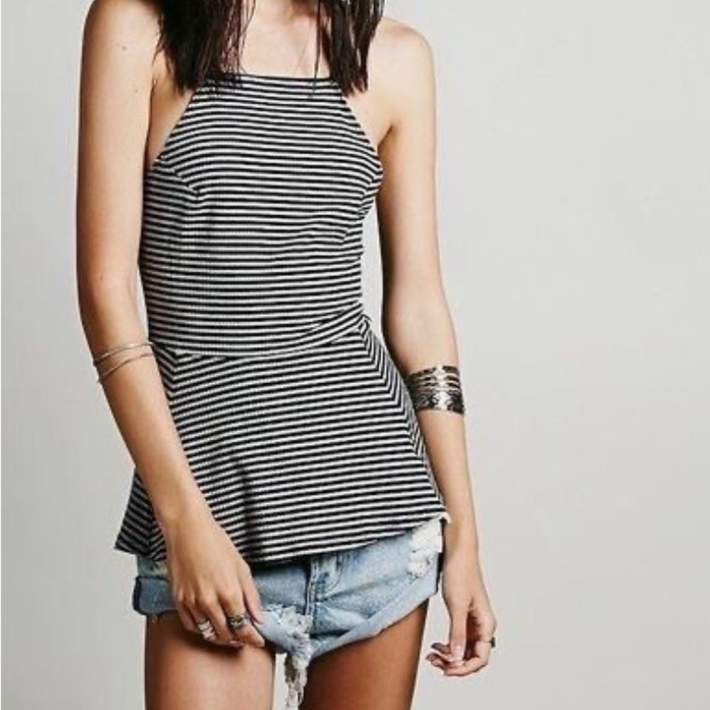 Free People Black and White Striped Woman's top